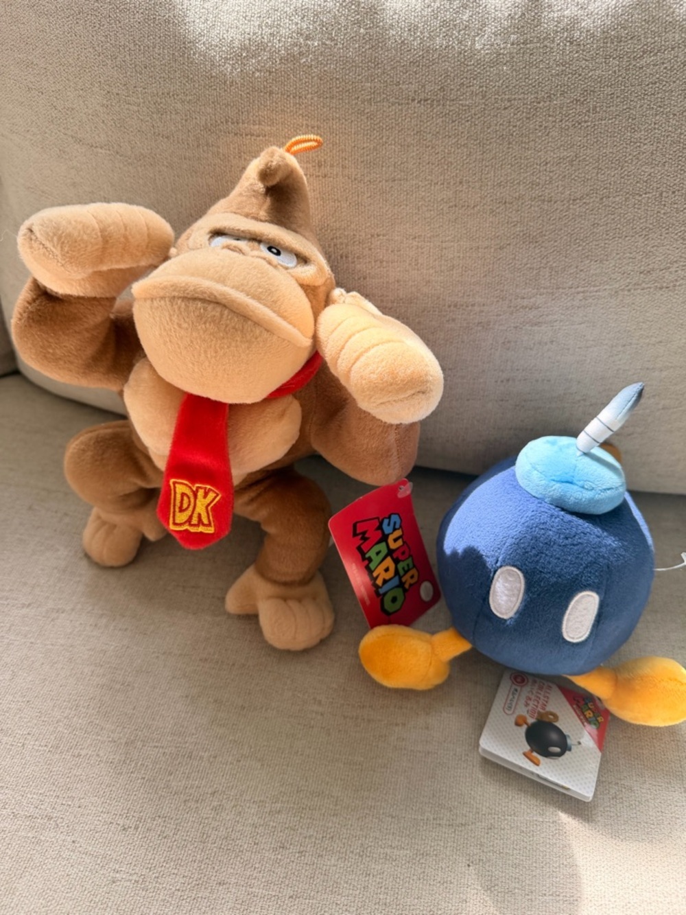 Nintendo Donkey Kong Plush (Brown) with Blue Bob-omb Plush